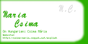 maria csima business card